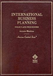 Cover of: International Business Planning: Practice and Procedure (American Casebook Series)