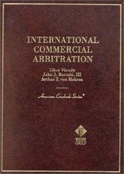 Cover of: Varady, Barcelo and von Mehren's International Commercial Arbitration