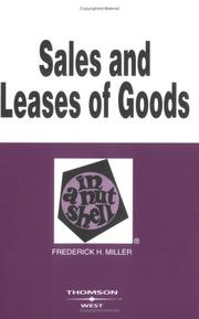 Cover of: Sales and leases of goods in a nutshell