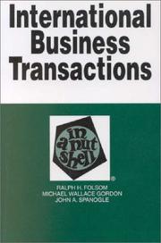 Cover of: International business transactions in a nutshell by Ralph Haughwout Folsom