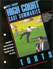 Cover of: High Court Case Summaries - Torts (High Court Case Summaries)
