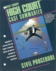 Cover of: Civil Procedure (High Court Case Summaries) by Brian Arnold, Jennifer Cummings, Karina Sterman, Mark Melo