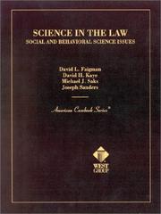 Cover of: Science in the Law: Social and Behavioral Science Issues (American Casebook Series and Other Coursebooks)