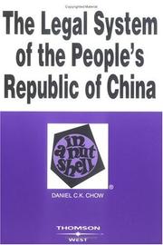 Cover of: The Legal System of the People's Republic of China in a Nutshell (Nutshell Series)