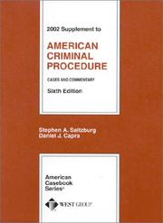 Cover of: American Criminal Procedure: Cases and Commentary