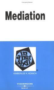 Cover of: Mediation in a nutshell