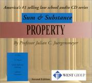 Cover of: Juergensmeyer's Sum and Substance Audio Set on Property, 2d