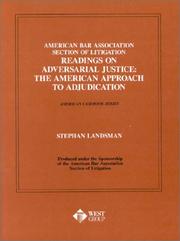 Cover of: Readings on adversarial justice by Stephan Landsman
