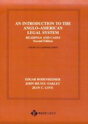 Cover of: An introduction to the Anglo-American legal system: readings and cases