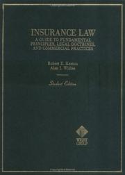 Cover of: Insurance law: a guide to fundamental principles, legal doctrines, and commercial practices