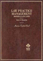 Cover of: Law practice management by Gary A. Munneke