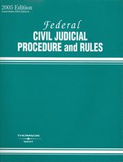 Cover of: Federal Civil Judicial Procedure and Rules