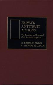 Cover of: Private antitrust actions: the structure and process of civil antitrust litigation