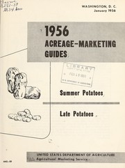 Cover of: 1956 acreage-marketing guides: summer potatoes, late potatoes