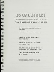 Cover of: 50 Oak Street: San Francisco Conservatory of Music : final environmental impact report