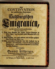 Cover of: Achte Continuation der Ausführlichen Nachrichten von den Saltzburgischen Emigranten, die sich in America niedergelassen haben by Samuel Urlsperger