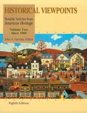 Cover of: Historical Viewpoints, Volume II, Since 1865: Notable Articles from American Heritage (8th Edition)