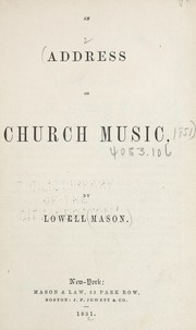 Cover of: An address on church music
