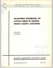 Cover of: Adjustment possibilities on cotton farms in Western Fresno County, California