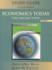 Cover of: Study Guide to Accompany Economics Today: The Micro View : 1999-2000 Edition