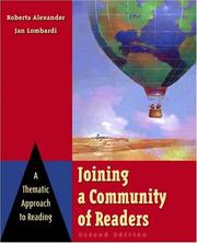 Cover of: Joining a community of readers by Roberta Alexander