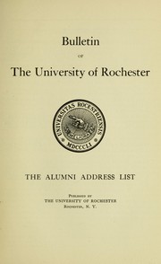 Cover of: The alumni address list / University of Rochester