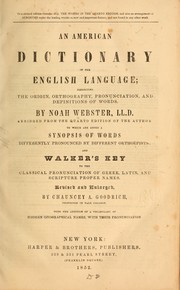 Cover of: An American dictionary of the English language ...