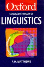 Cover of: The concise Oxford dictionary of linguistics