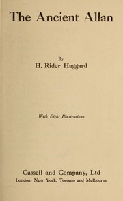 Cover of: The ancient Allan by H. Rider Haggard