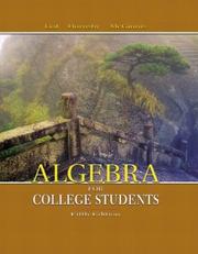 Cover of: Algebra for college students. by Margaret L. Lial, Margaret L. Lial