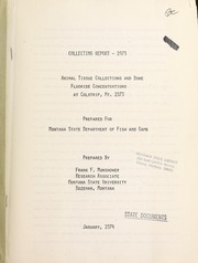Cover of: Animal tissue collections and bone fluoride concentrations at Colstrip, Mt. 1973