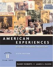 Cover of: American experiences by Randy Roberts, James Stuart Olson