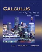 Cover of: Calculus with Applications, Brief Version by Margaret L. Lial, Raymond N. Greenwell, Nathan P. Ritchey