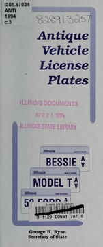 Cover of: Antique vehicle license plates by Illinois. Office of Secretary of State