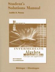 Cover of: Student's Solutions Manual -- Intermediate Algebra: Concepts & Applications- Second Edition