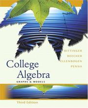 Cover of: College Algebra: Graphs and Models Graphing Calculator Manual Package (3rd Edition)