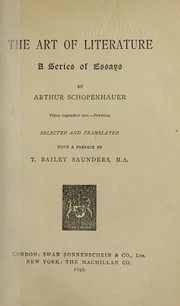 Cover of: The art of literature: a series of essays