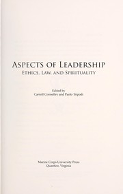 Cover of: Aspects of leadership: ethics, law, and spirituality