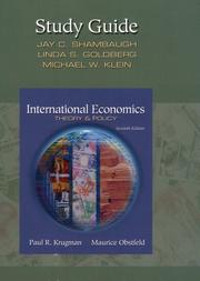 Cover of: International Economics, Theory and Policy (Study Guide)