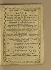 Cover of: Astronomica, y harmoniosa mano by Buenaventura Francisco de Ossorio