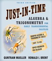 Cover of: Just-in-time: algebra and trigonometry for early transcendental calculus