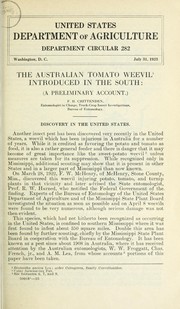 Cover of: The Australian tomato weevil introduced in the South by F. H. Chittenden