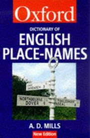 Cover of: A dictionary of English place-names by A. D. Mills