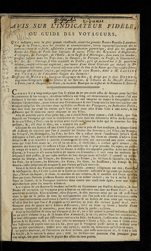 Avis sur l'Indicateur fide  le, ou, Guide des voyageurs by Louis-Charles Desnos