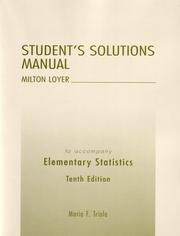 Cover of: Elementary Statistics:Elementary Statistics Student's Solutions Manual (10th Edition) by Mario F. Triola