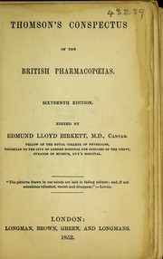 Cover of: Thomson's Conspectus of the British pharmacopoeias
