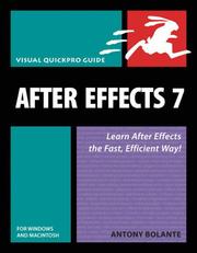 Cover of: After Effects 7 for Windows and Macintosh by Antony Bolante