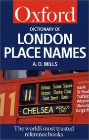 Cover of: A Dictionary of London Place Names