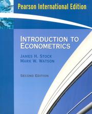 Cover of: Introduction to Econometrics by James H. Stock, Mark W. Watson