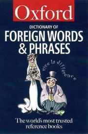 Cover of: The Oxford Dictionary of Foreign Words and Phrases (Oxford Paperback Reference) by Jennifer Speake